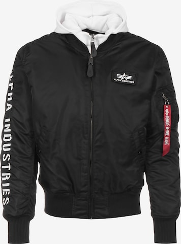 ALPHA INDUSTRIES Tussenjas in Zwart: voorkant