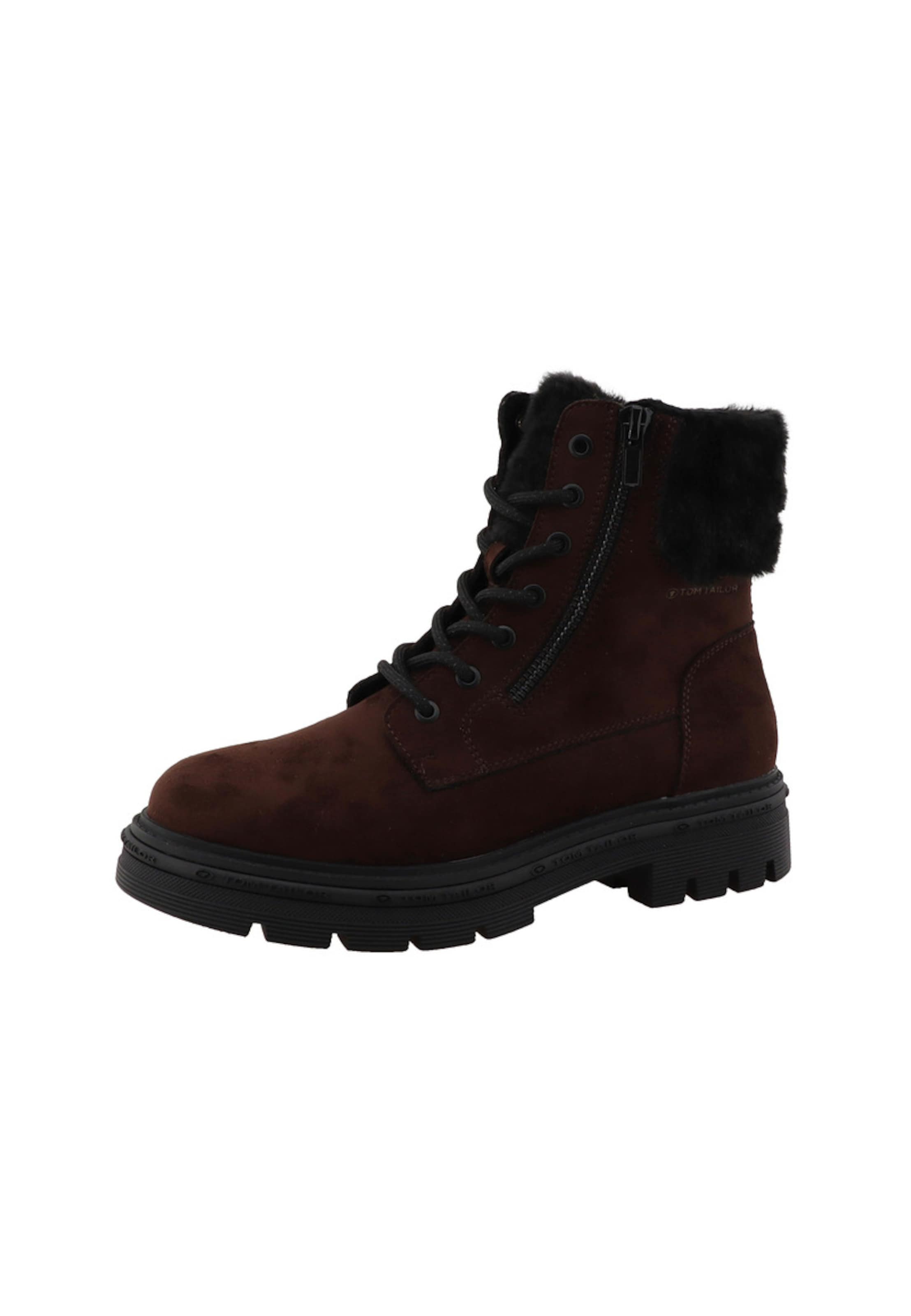 Bottines à lacets TOM TAILOR en marron : devant