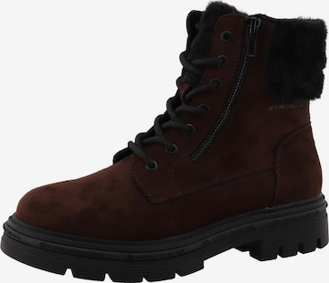 Bottines à lacets TOM TAILOR en marron : devant