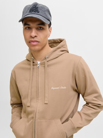 JACK & JONES Sweat jacket 'JORNORREBRO' in Brown