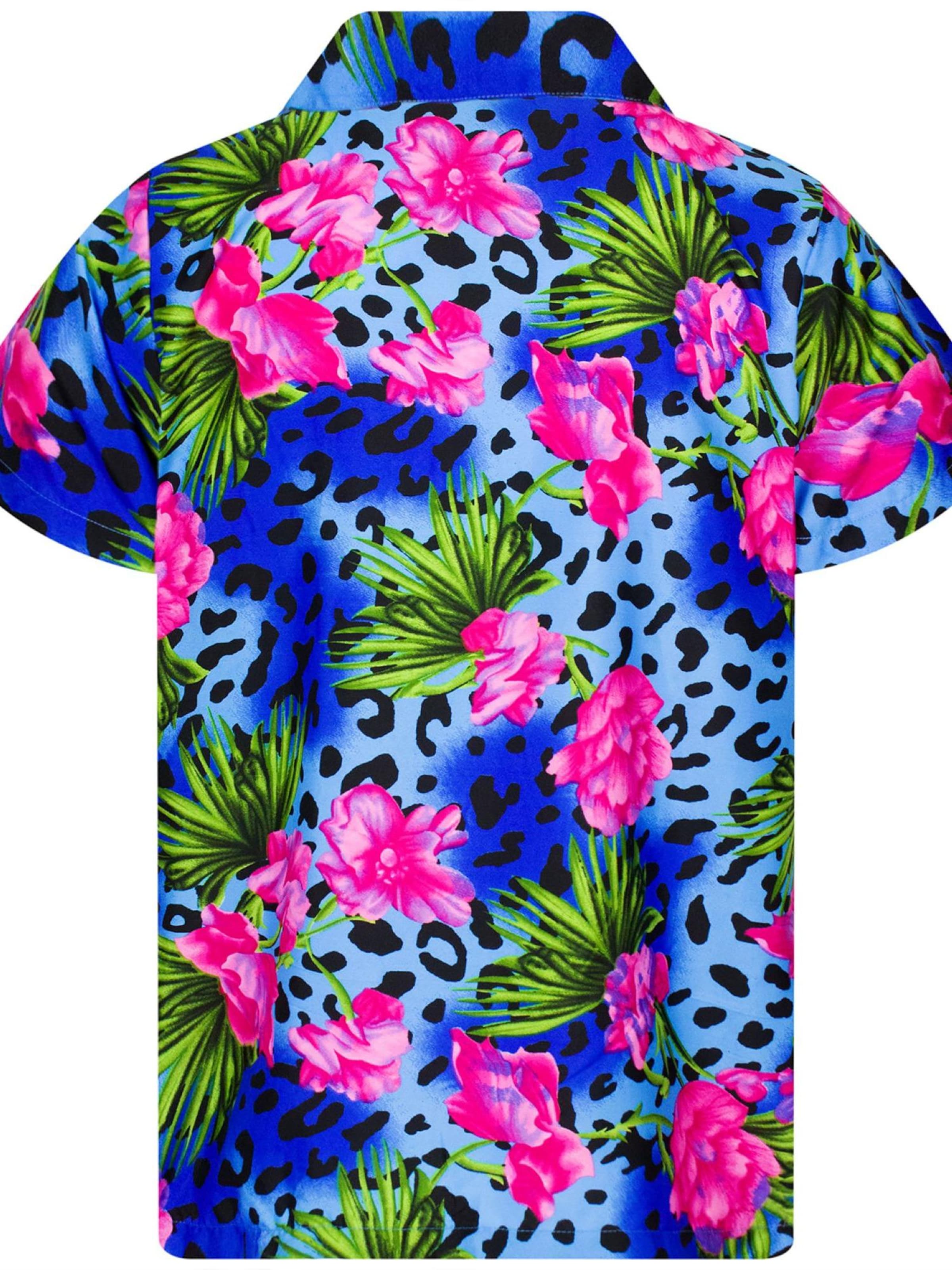 Maglietta 'Leopard Flowers' di King Kameha in blu