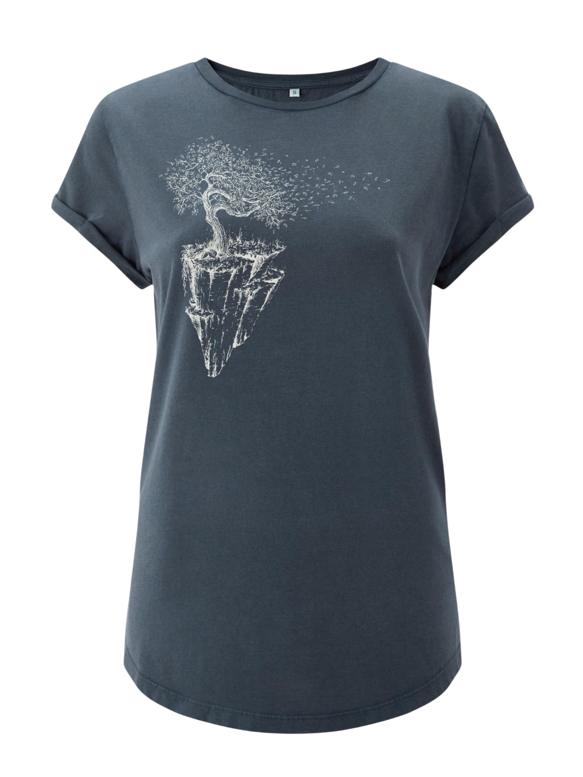 Life-Tree Shirt 'Fairwear Organic Maple Island'‌‌‌ in Blau: Vorderseite