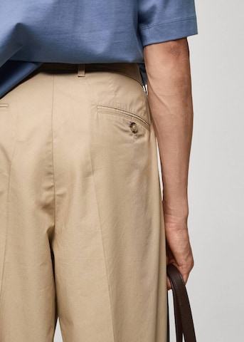 MANGO MAN Loosefit Hose 'Davide' in Beige