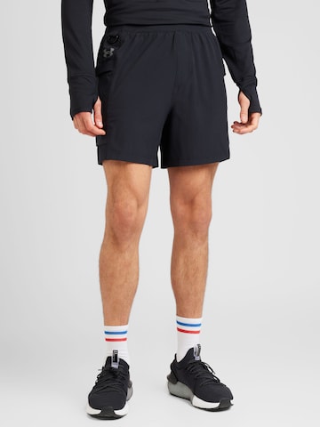 UNDER ARMOUR Обычный Спортивные штаны 'RUN TRAIL' в Черный: спереди