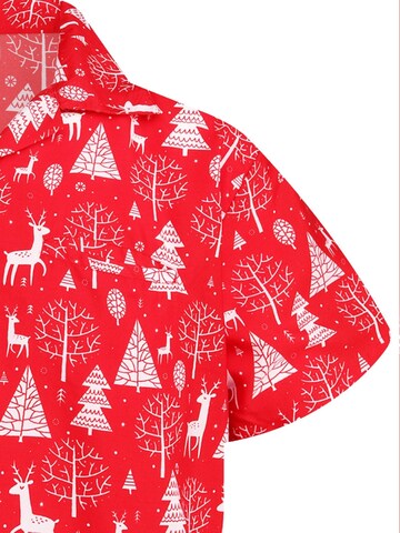 Regular fit Camicia 'Christmas Reindeer' di King Kameha in rosso
