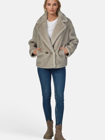 White Label Damenjacke aus softem Webpelz, Länge Gr. 38: ca.64 cm in Grau