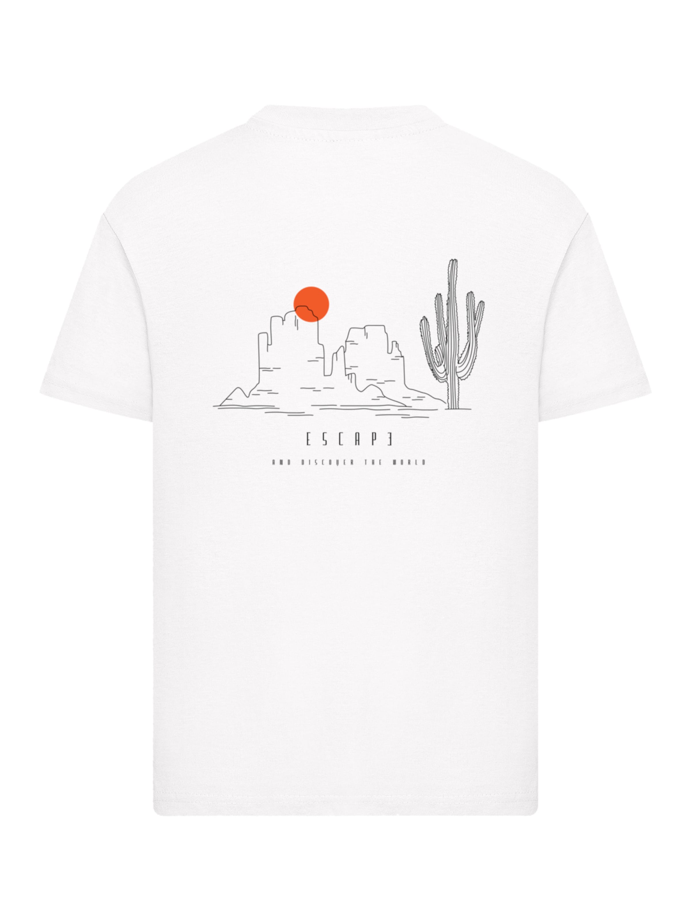 T-Shirt 'Escape Discover the World Savannah Minimalistic' F4NT4STIC en blanc