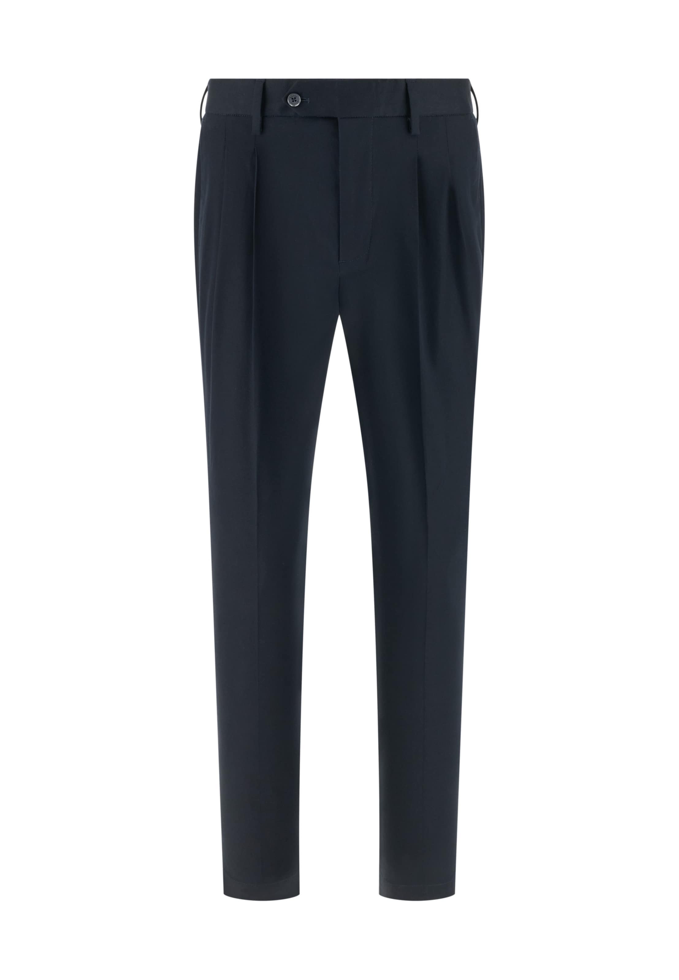 Boggi Milano Regular Trousers with creases in Blue: front