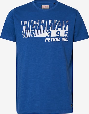 T-Shirt Petrol Industries en bleu : devant