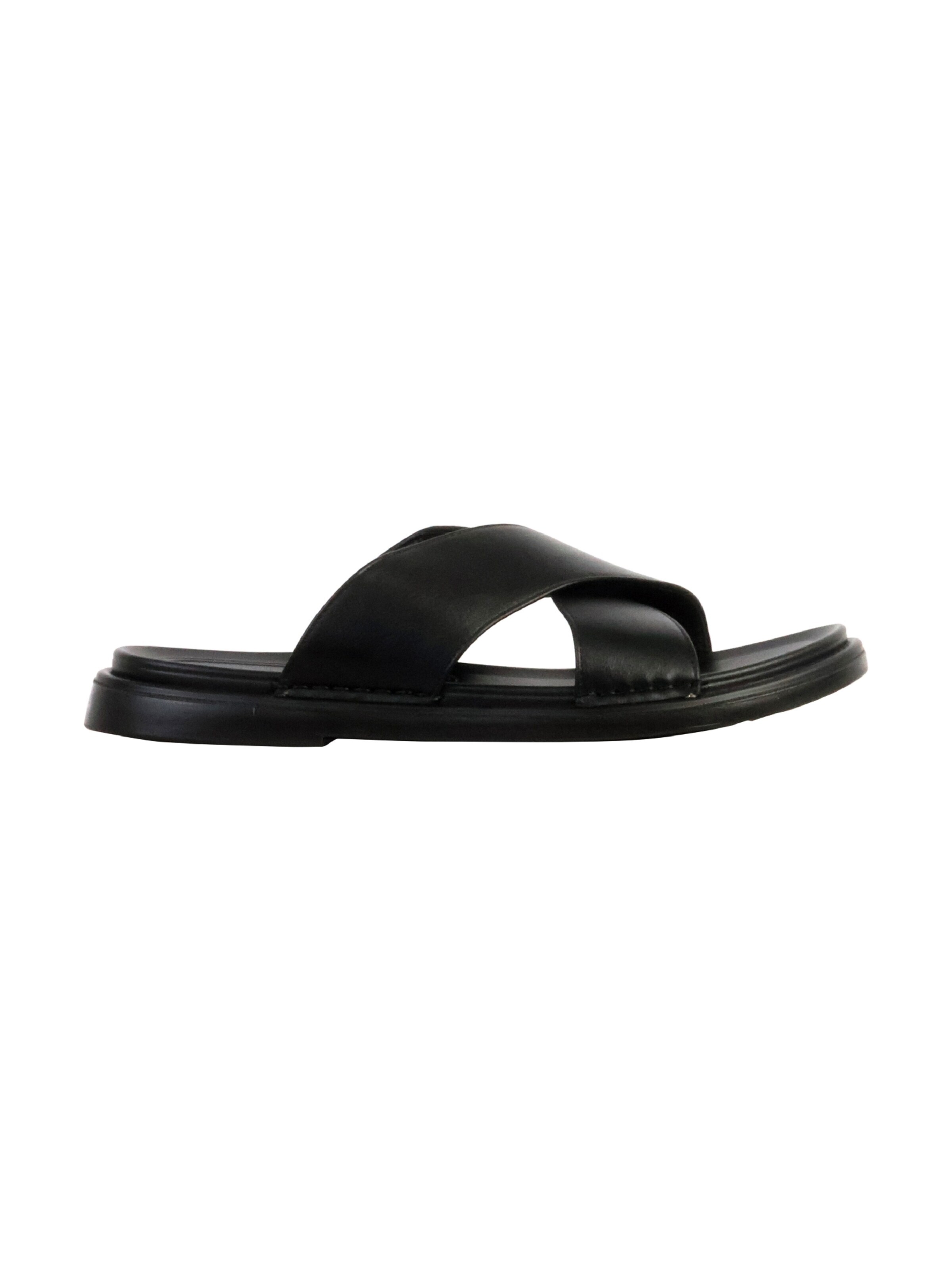 Sandalo 'Flache Sandalen zum Hineinschlüpfen' di Elong in nero