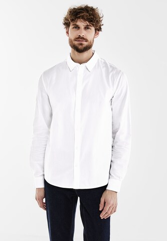 Street One MEN Regular fit Button Up Shirt 'Oxford ' in White: front