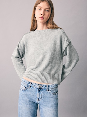 MANGO TEEN Trui 'Stitch2' in Grijs: voorkant