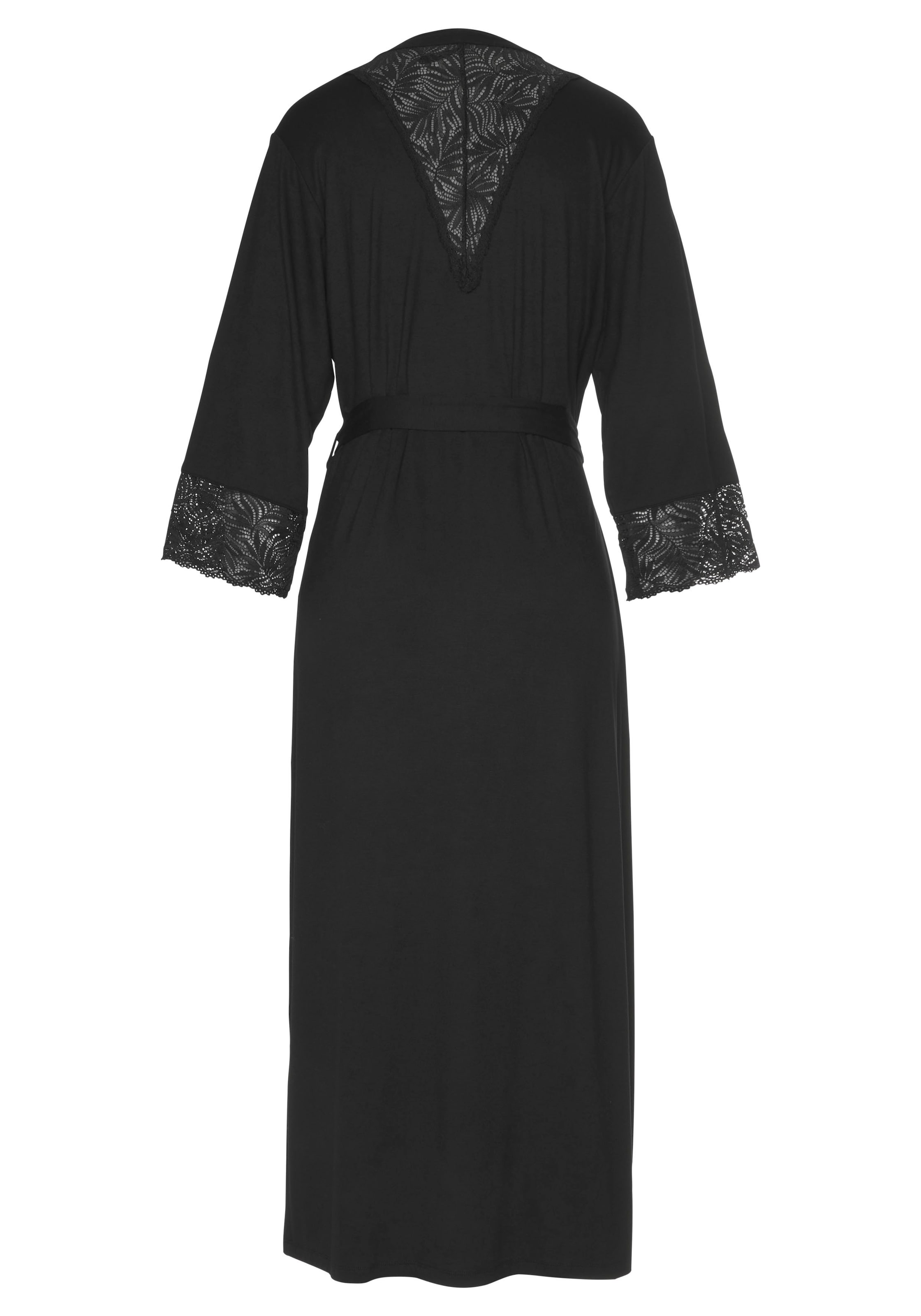 LASCANA - Bata para casa en negro: frente