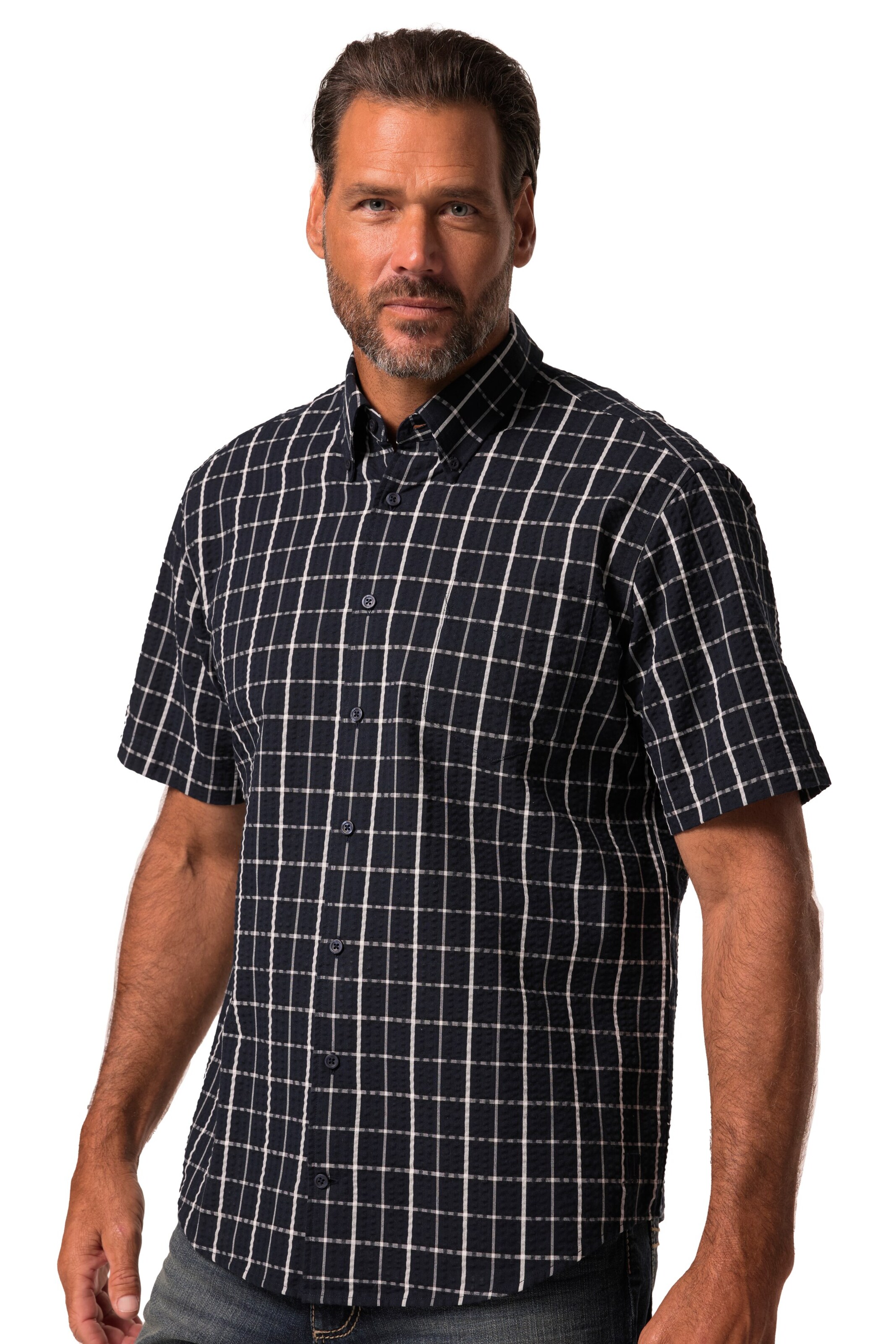 JP1880 Regular fit Button Up Shirt in Blue: front