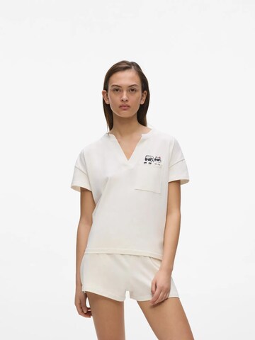 Karl Lagerfeld - Calções de pijama em bege: frente