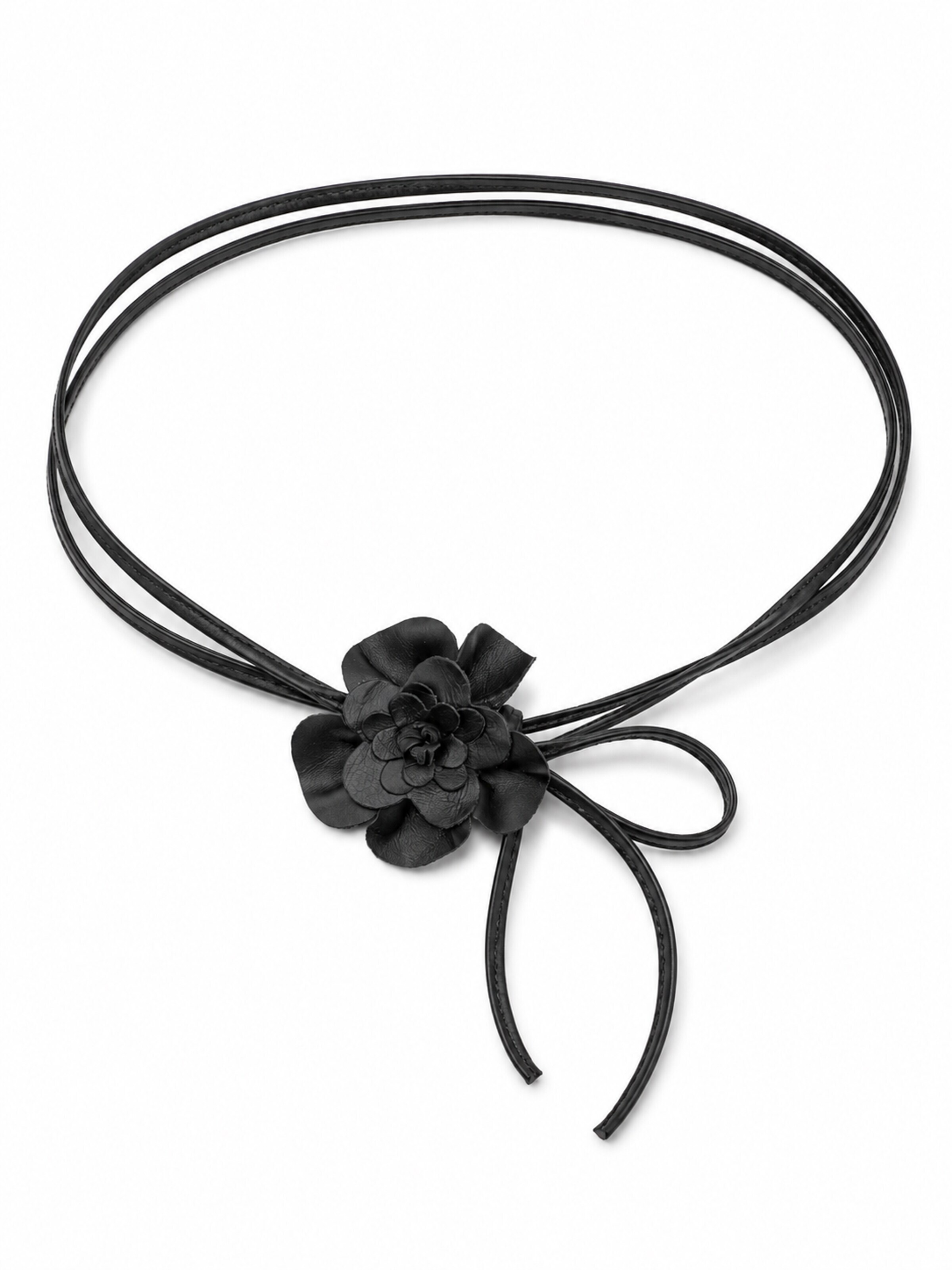COLLEZIONE ALESSANDRO Gürtel 'Blüte'‌‌ in Schwarz: Vorderseite