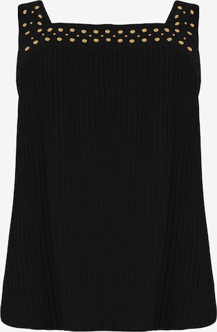 Yoek Top in Black: front