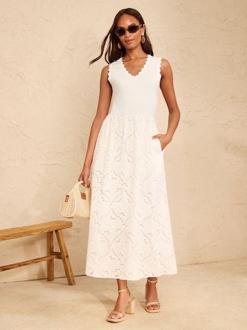 Robe love & roses en blanc