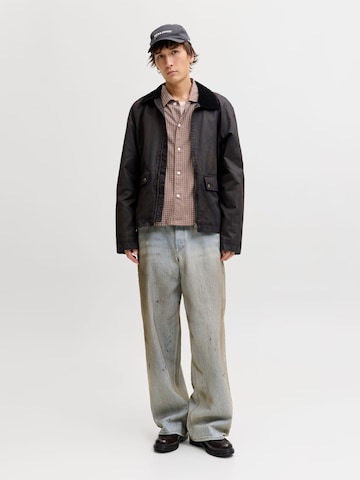 JACK & JONES Comfort fit Button Up Shirt 'JORAustin' in Brown