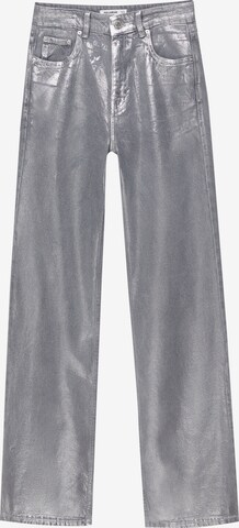 Pull&Bear Regular Jeans in Silver: front