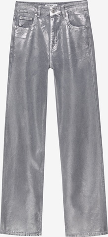 Pull&Bear Regular Jeans in Zilver: voorkant