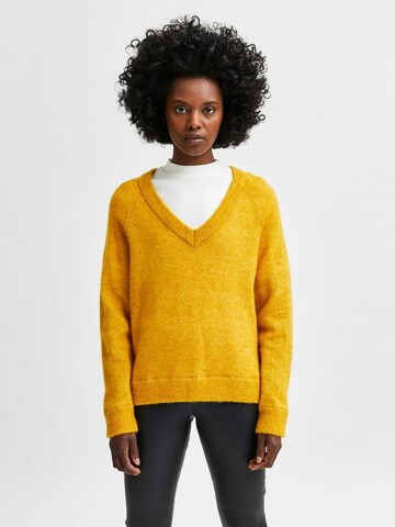 Pull-over 'SLFLulu' SELECTED FEMME en jaune : devant