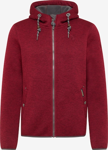 Schmuddelwedda Fleece jas in Rood: voorkant