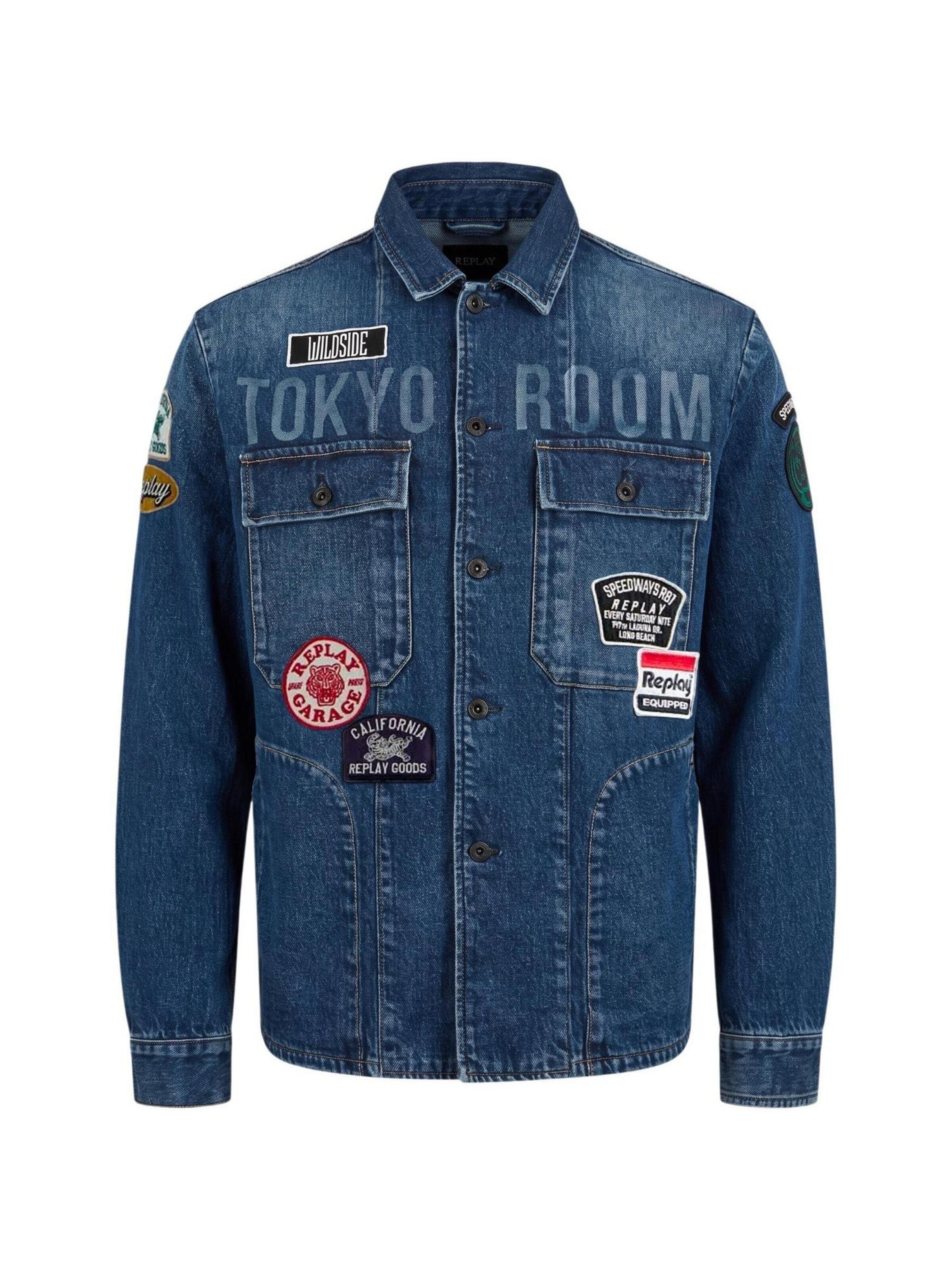 REPLAY Tussenjas '11 OZ COMFORT BLUE DENIM M13MD .0PL.795 22F' in Blauw: voorkant