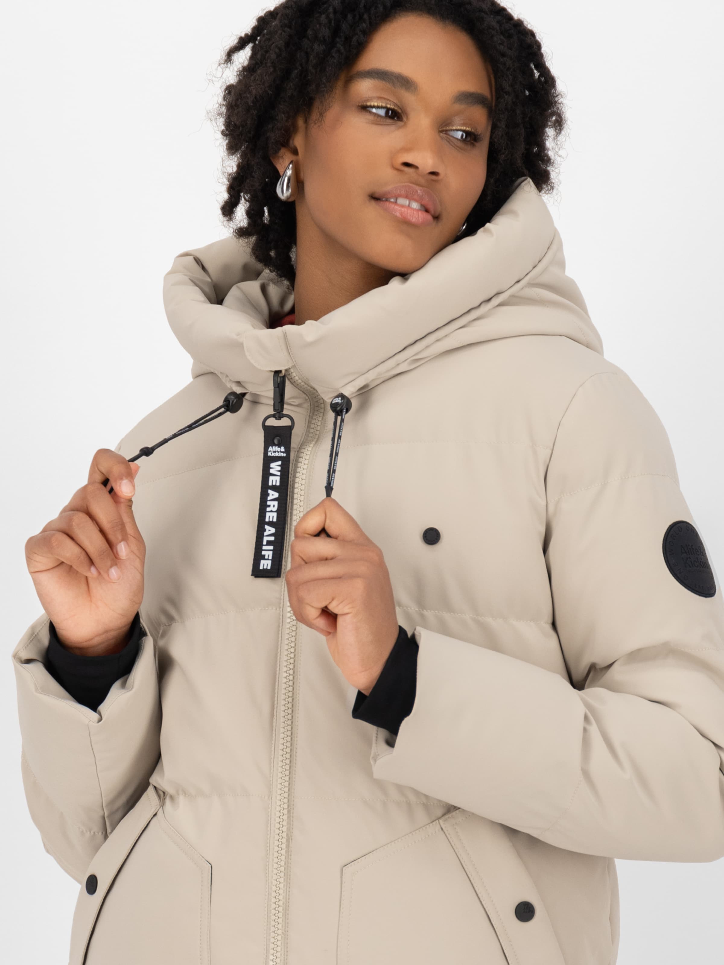 Beige winter parka on sale