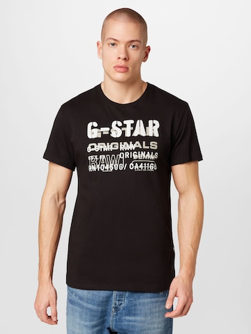 G-Star RAW Shirt 'Stencil' in Zwart: voorkant