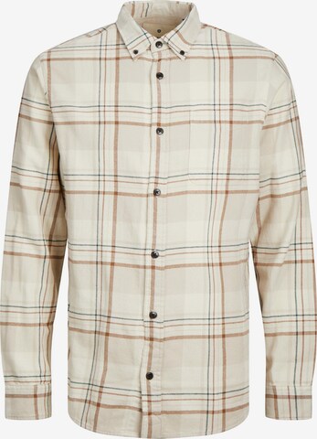 JACK & JONES Button Up Shirt 'Brook' in Grey: front