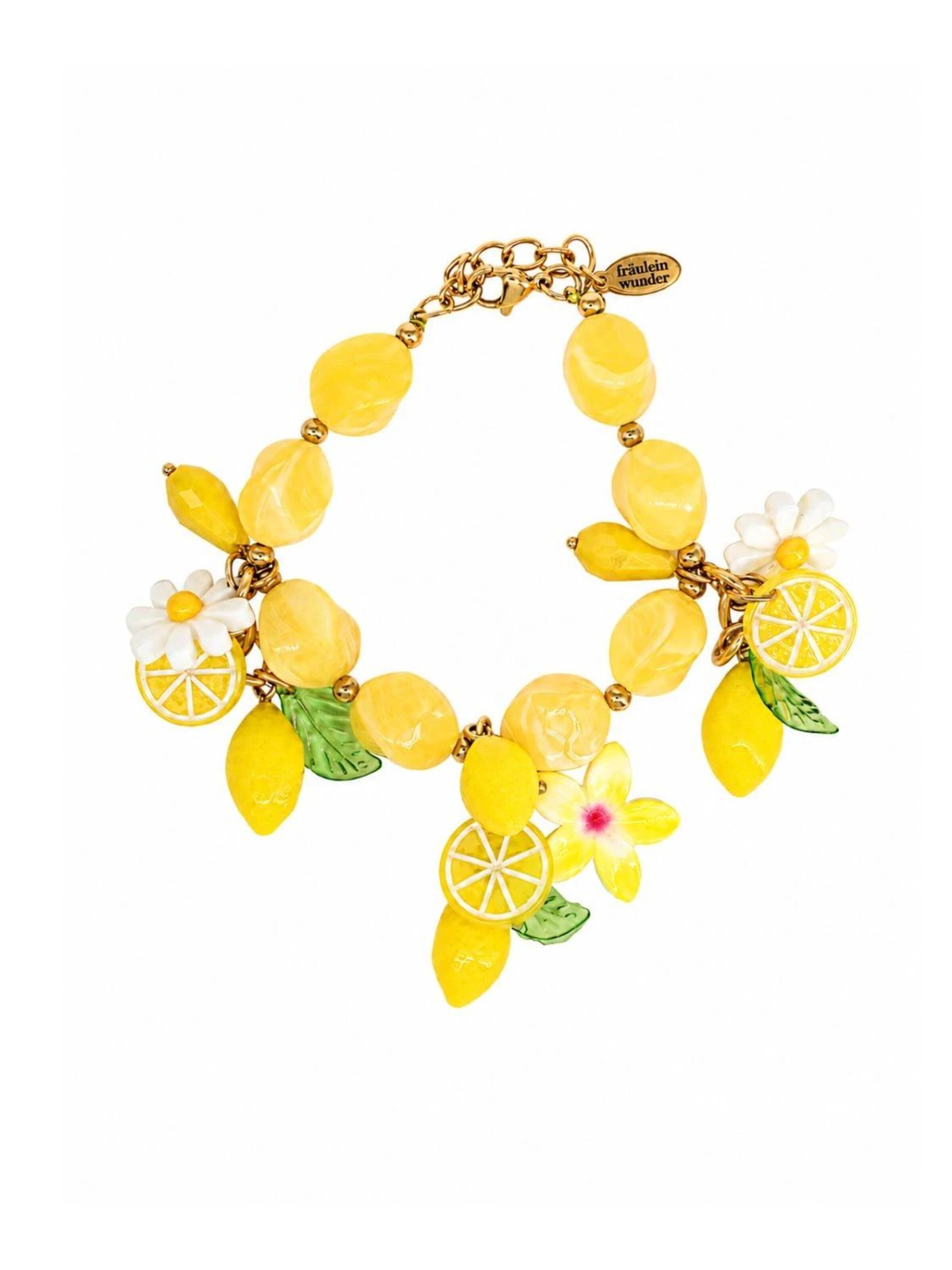 Bracelet 'Lemons' Fräulein Wunder en jaune : devant