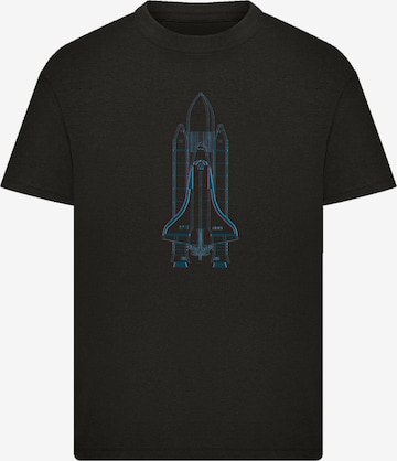 F4NT4STIC Shirt 'NASA Space Shuttle Enterprise' in Black: front