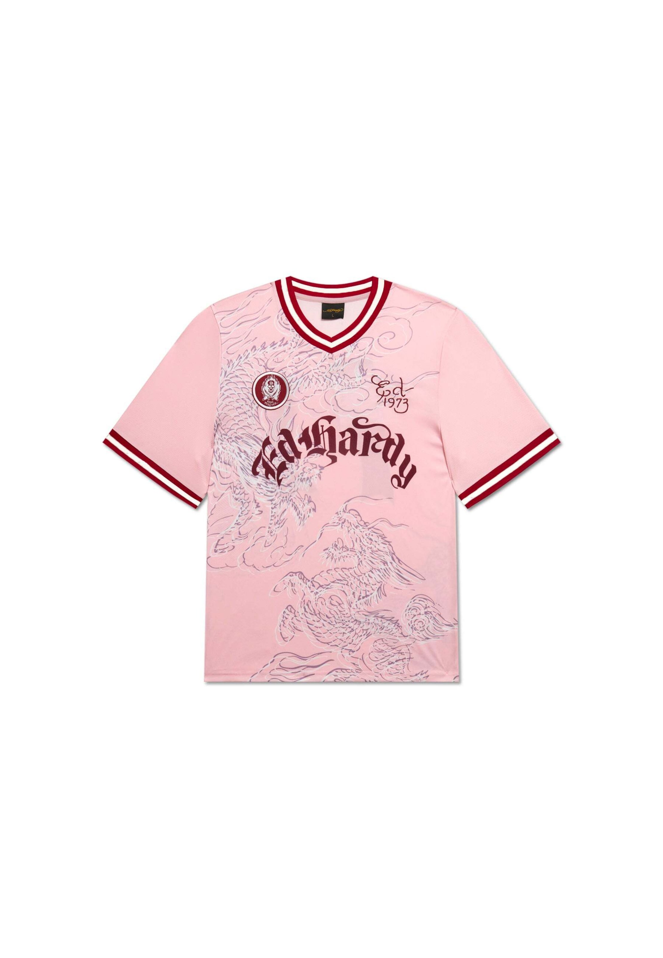 Ed Hardy Paita 'Soaring Dragon Football' värissä vaaleanpunainen: etupuoli