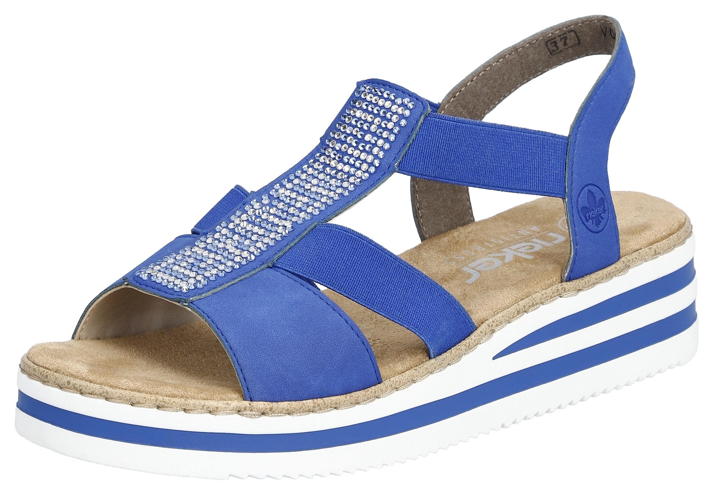 Sandales Rieker en bleu : devant