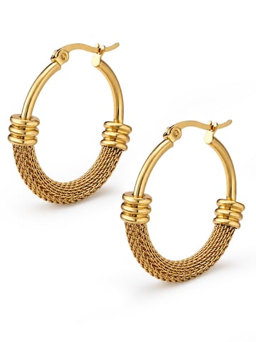 Alster Herz - Pendientes 'Zanzibar Weave' en oro: frente