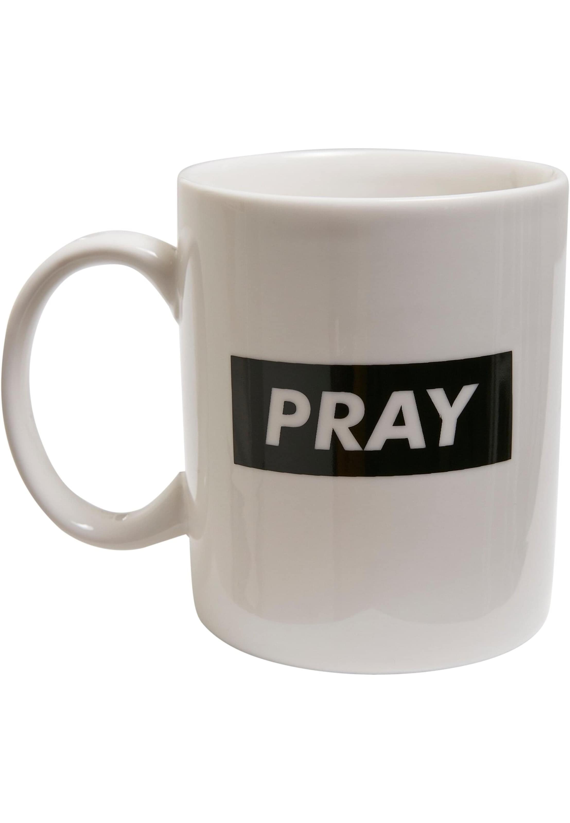Tasse 'Pray' Mister Tee en blanc : devant