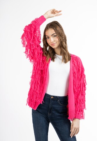 Cardigan IZIA en rose : devant