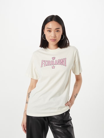 Tricou de la Chiara Ferragni pe alb: față