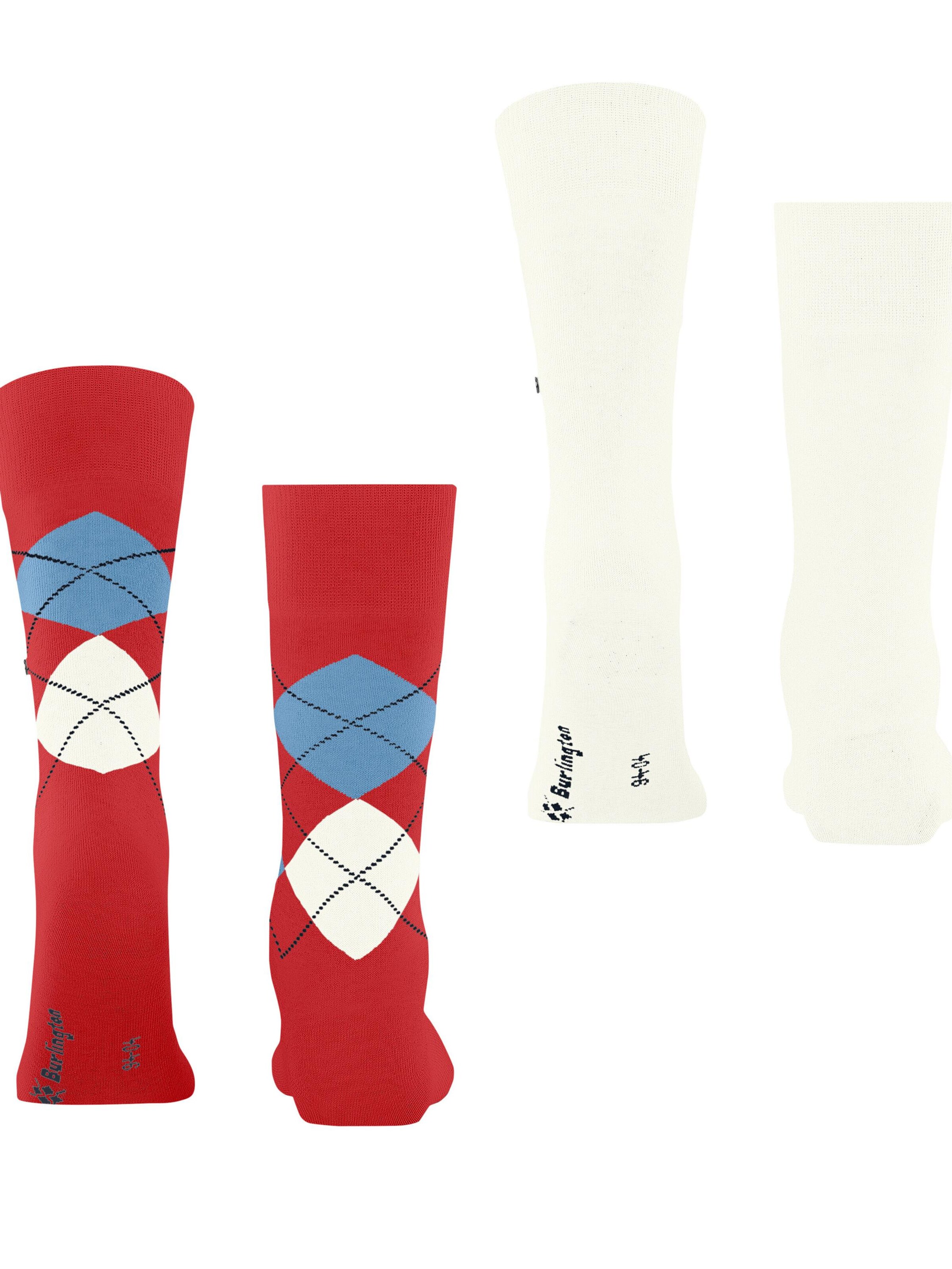 BURLINGTON Socks 'Everyday Argyle Mix 2-Pack' in Pink
