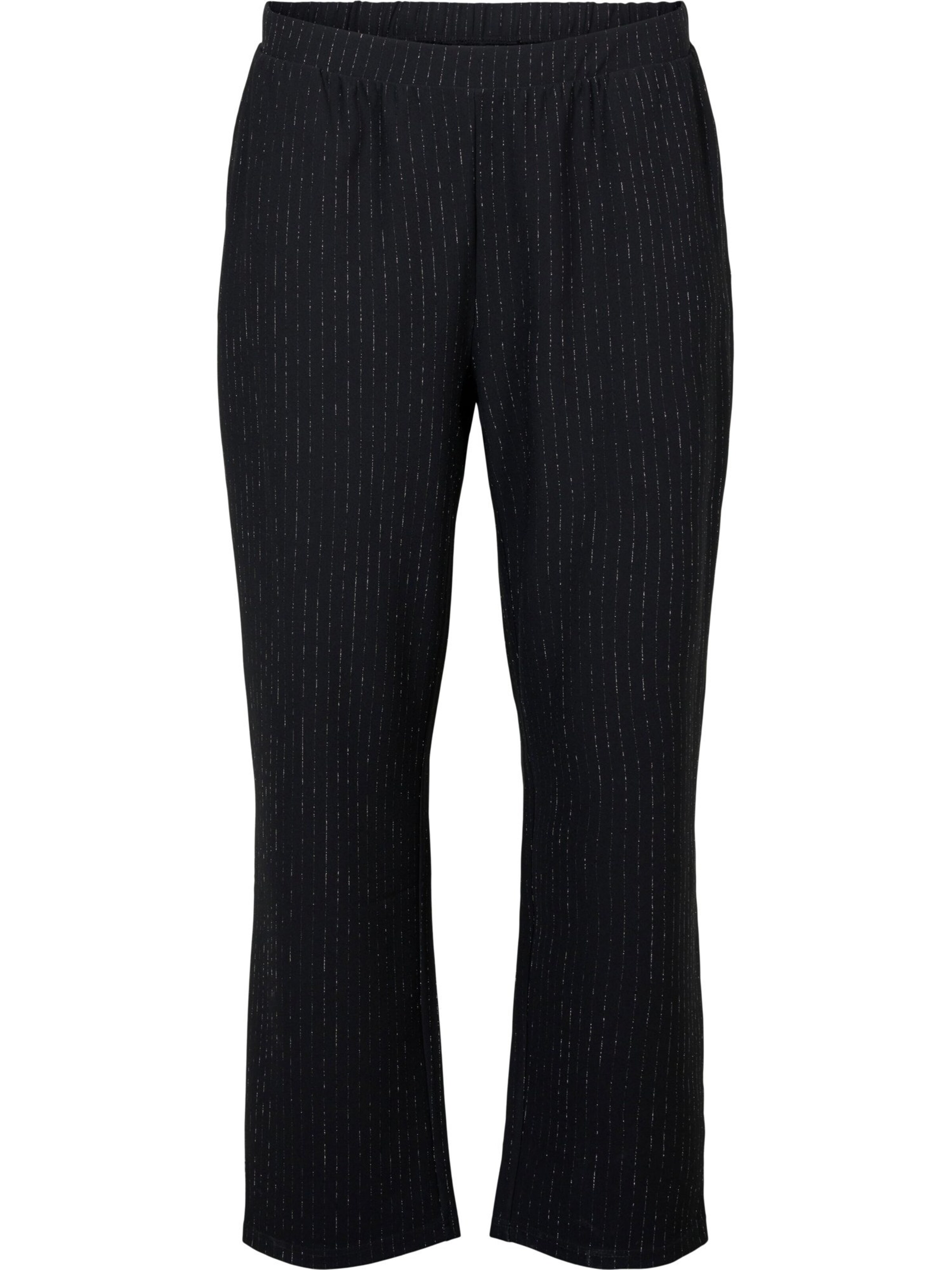 Zizzi Regular Trousers 'Gloss' in Black: front