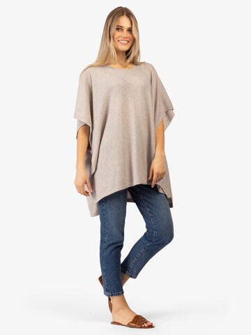 Rainbow Cashmere Cape in Beige