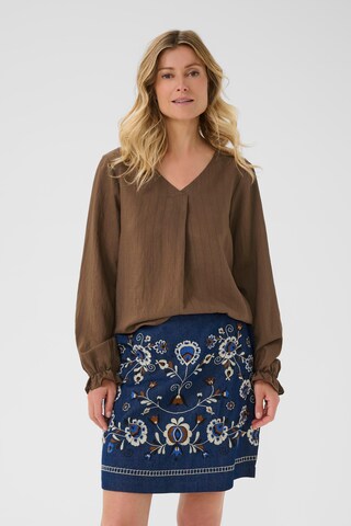 Chemisier ' CRBetina' Cream en marron : devant