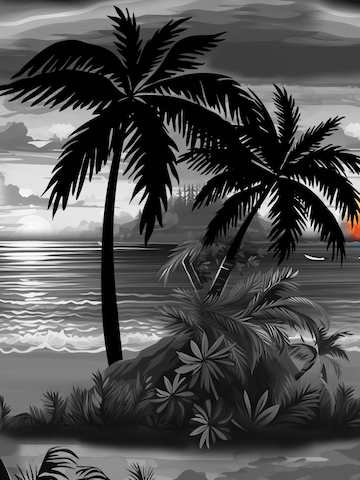 Hawaiihemdshop.de Regularny krój Koszula 'Hawaiihemd Night on Hawaii' w kolorze szary