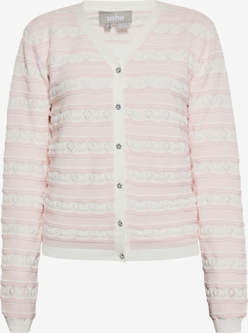 Cardigan Usha en rose : devant