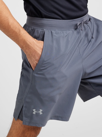 UNDER ARMOUR Regular Workout Pants 'LAUNCH 7' in Grey