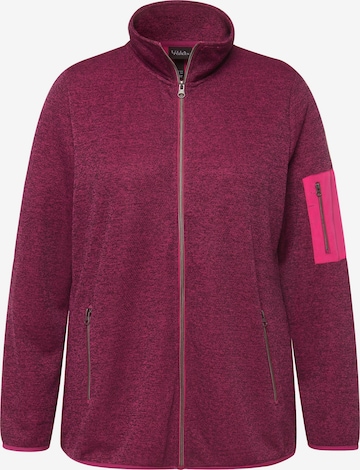 Ulla Popken Zip-Up Hoodie in Pink: front