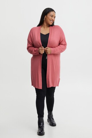 Fransa Curve Knit Cardigan 'BLUME' in Pink