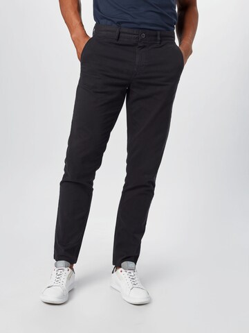 Coupe slim Pantalon chino 'Taber' BOSS en noir : devant