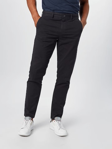 BOSS Orange - Slimfit Pantalón chino 'Taber' en negro: frente